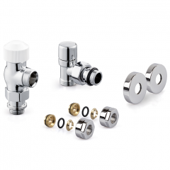 Набор термостатический Royal Thermo DESIGN PRO угловой М30х1,5 1/2&quot; (Хром полированный)