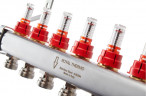 Для отопления Royal Thermo 1" ВР-3/4" НР, 5 выходов с расходомерами, нерж. (RTE 52.105)